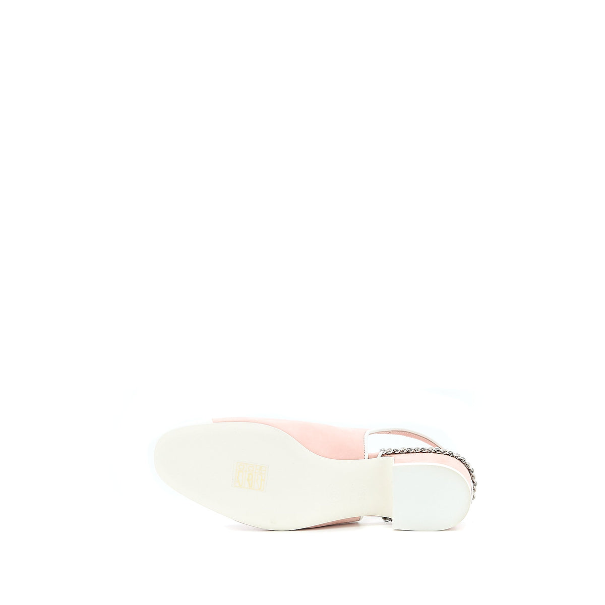 Chanel Size 35.5 Slingback Heel Suede/Patent Pink/White SHW