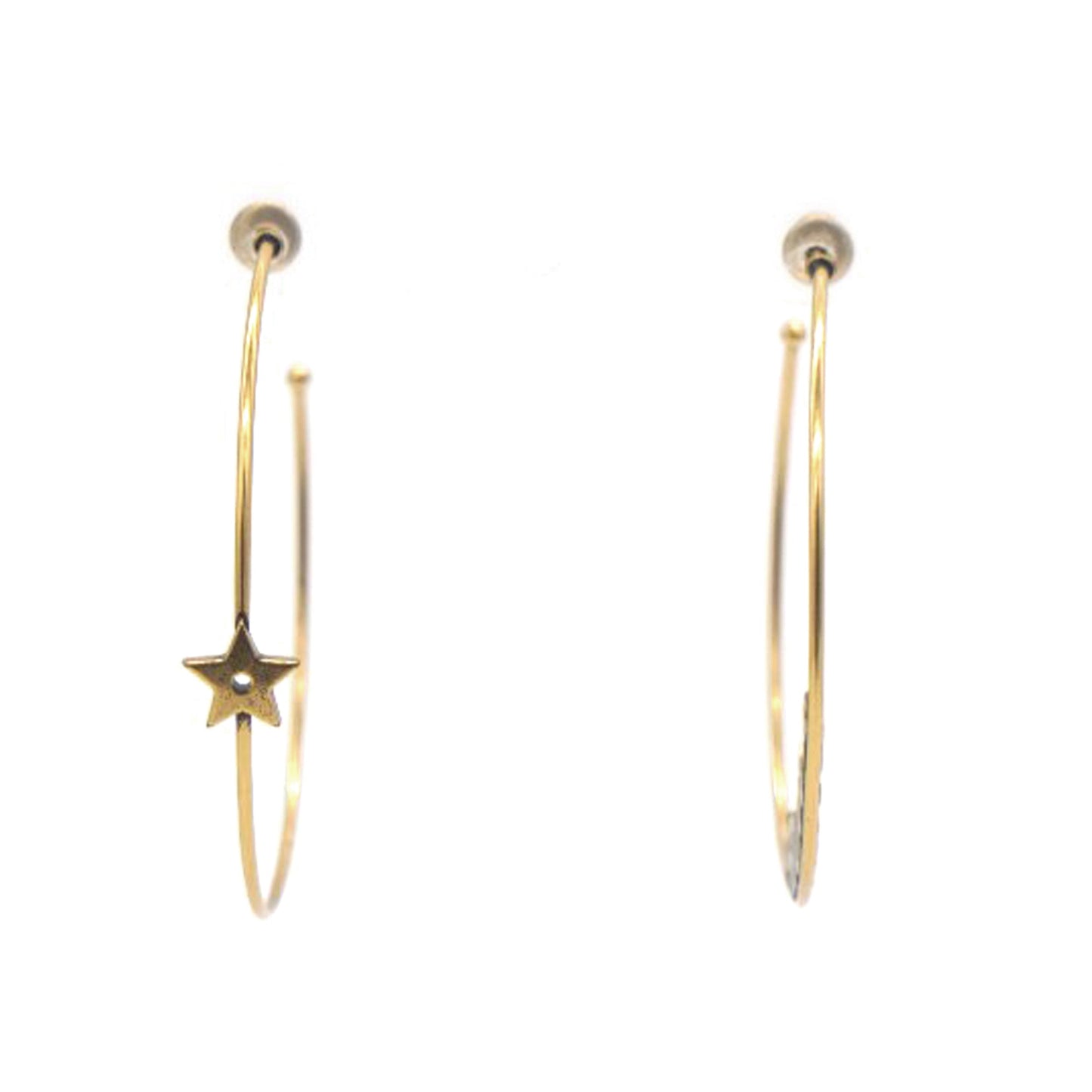 Dior Metal J'Adior Hoop Earrings Aged Gold
