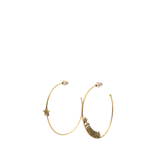 Dior Metal J'Adior Hoop Earrings Aged Gold
