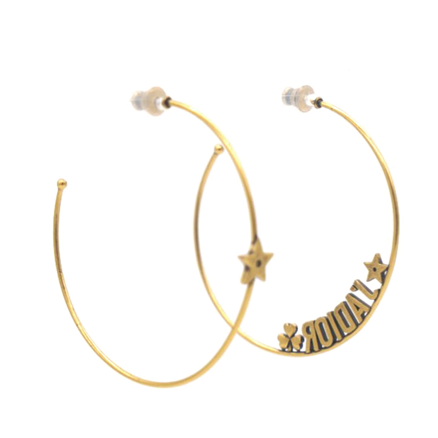 Dior Metal J'Adior Hoop Earrings Aged Gold