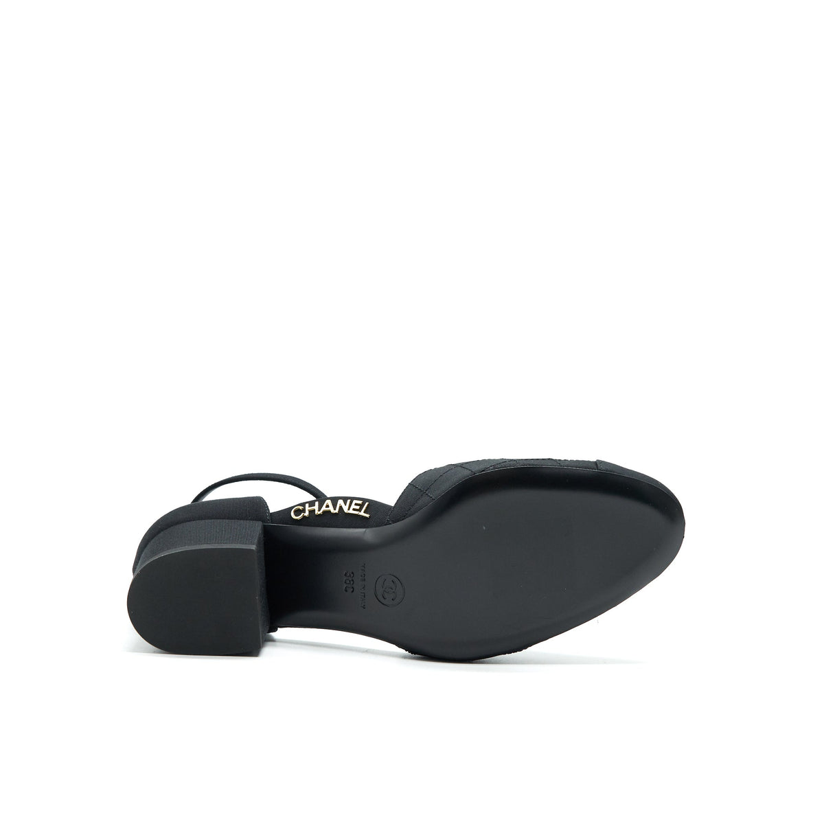 Chanel Size 38 Black Low Heel Pumps
