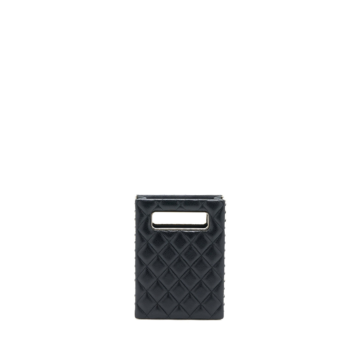 Chanel Vertical Evening Chain Bag Caviar Black LGHW (Microchip)