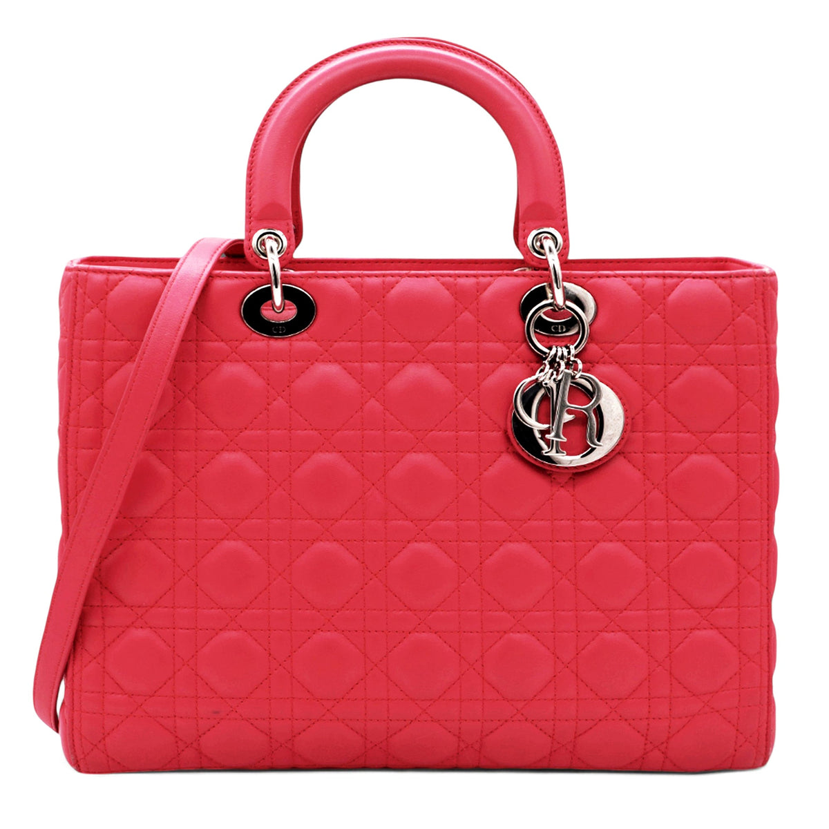Dior Lambskin Cannage Large Lady Dior Pink