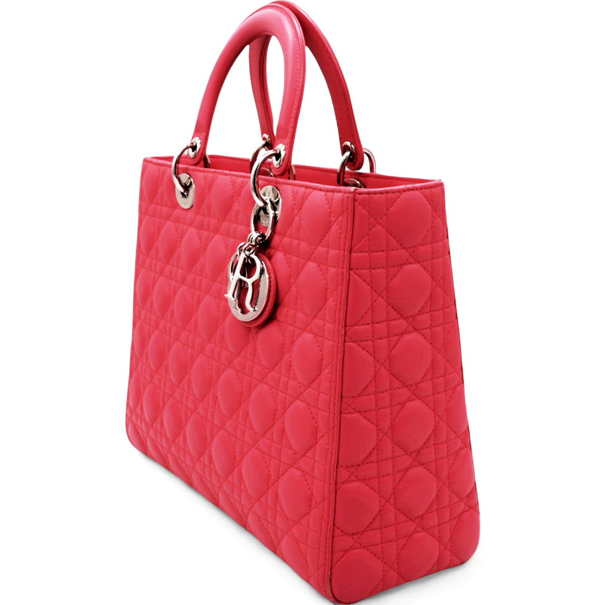 Dior Lambskin Cannage Large Lady Dior Pink