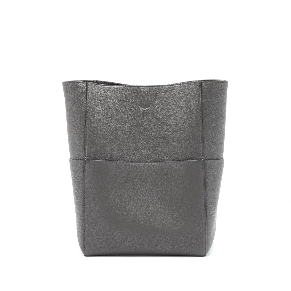 Celine Sangle Bucket Bag Grained Calfskin Grey GHW