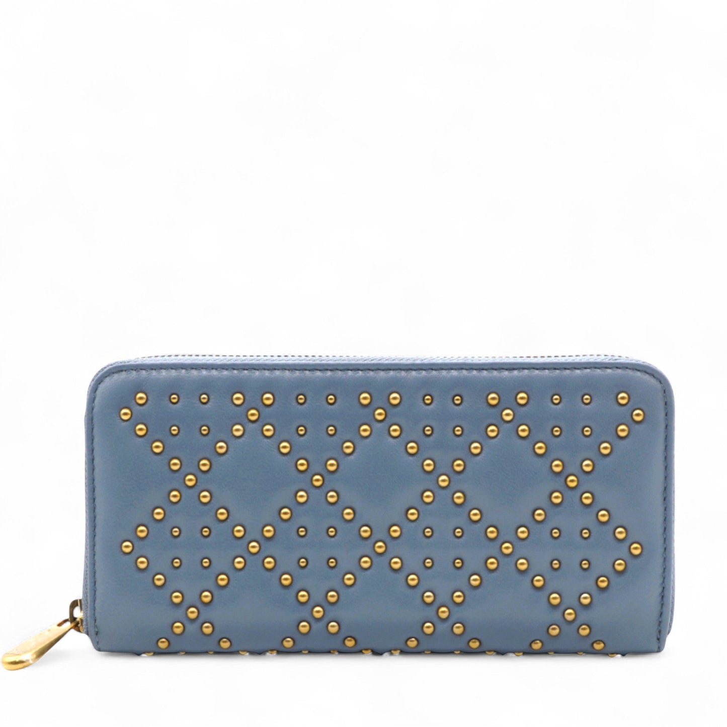 Lady Dior Studded Zip Around Wallet