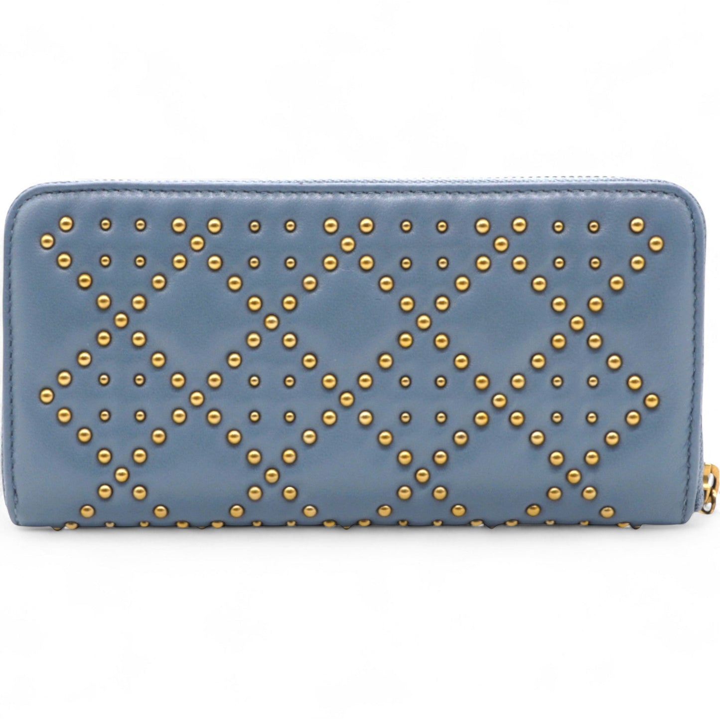 Lady Dior Studded Zip Around Wallet