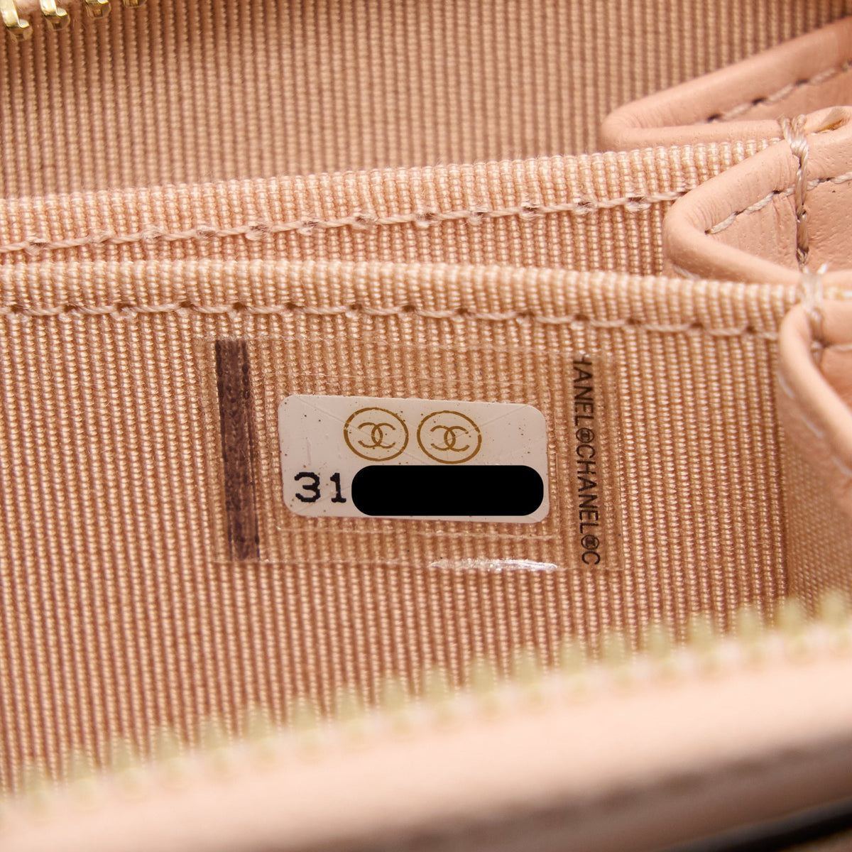 Chanel Zip  Holder Lambskin Light Pink LGHW