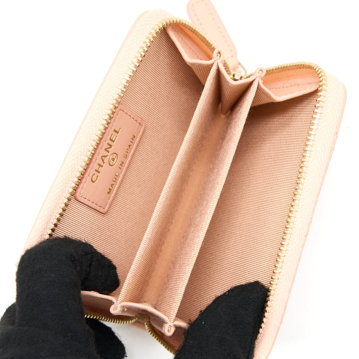 Chanel Zip  Holder Lambskin Light Pink LGHW