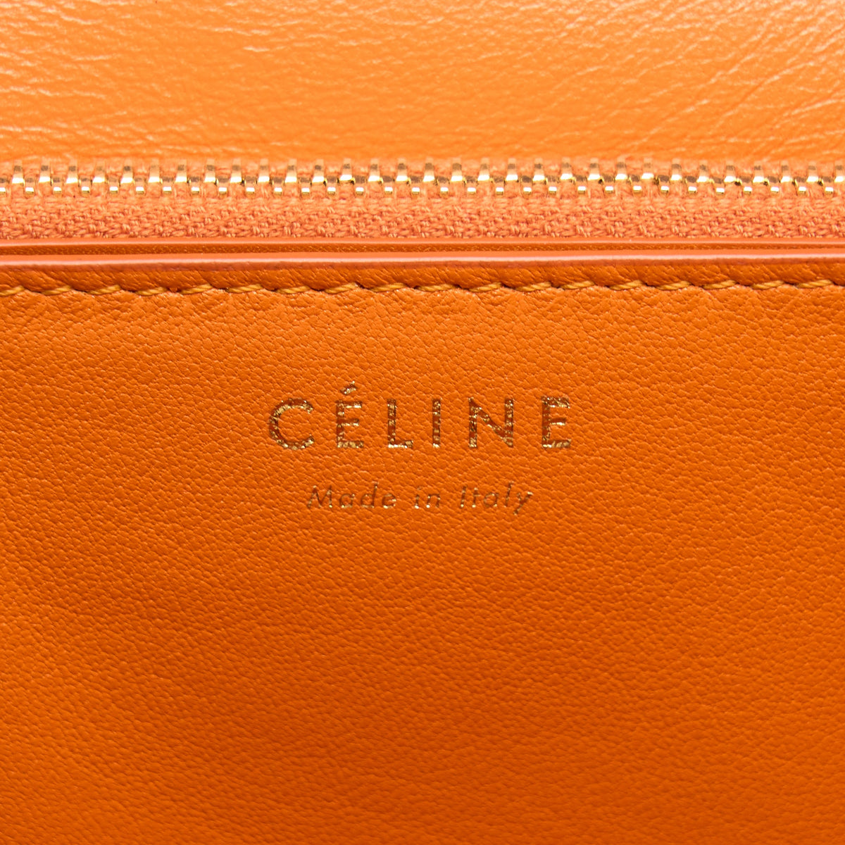 Celine Classic Medium Box Horsehair Orange GHW