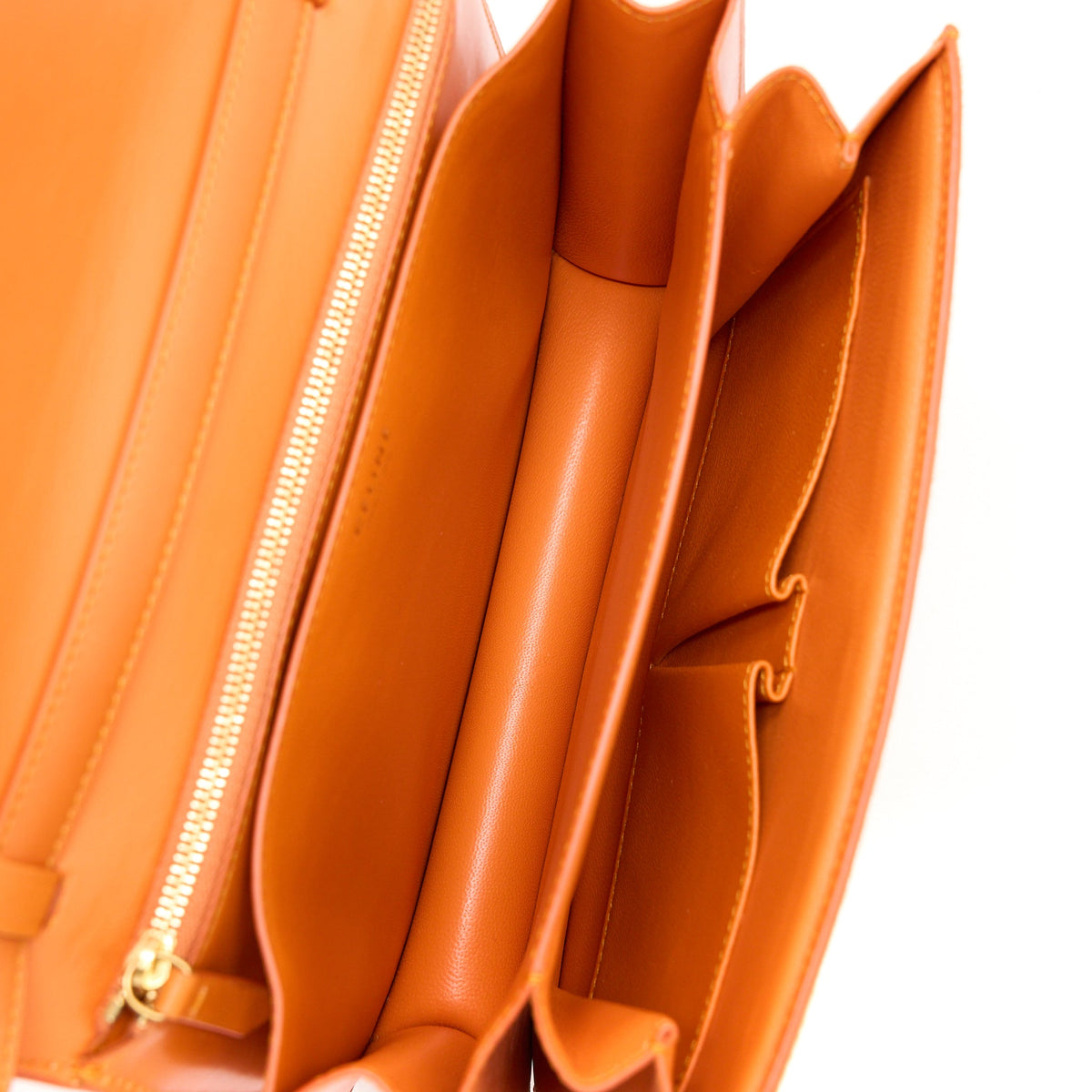 Celine Classic Medium Box Horsehair Orange GHW