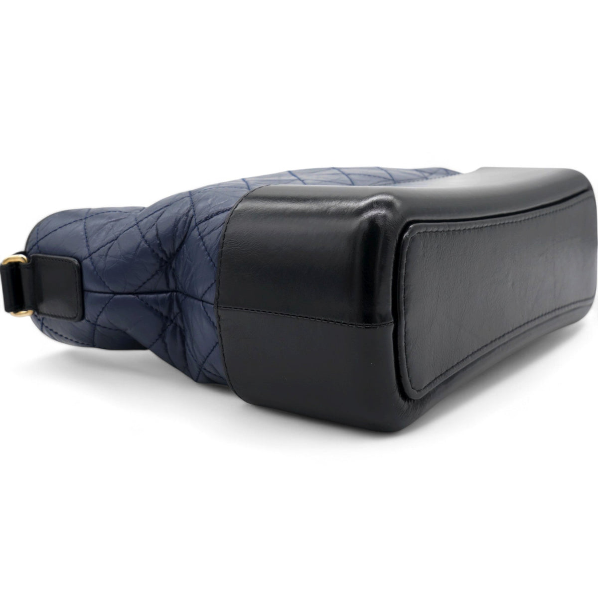 Chanel Navy/Black Aged Calfskin Quilted Medium Gabrielle Hobo