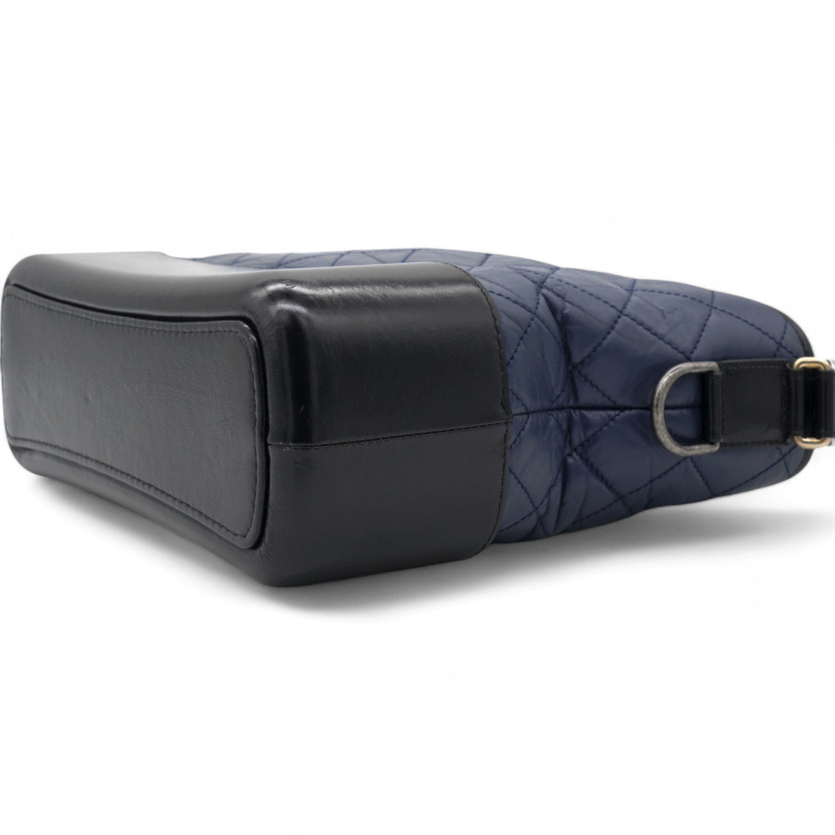 Chanel Navy/Black Aged Calfskin Quilted Medium Gabrielle Hobo