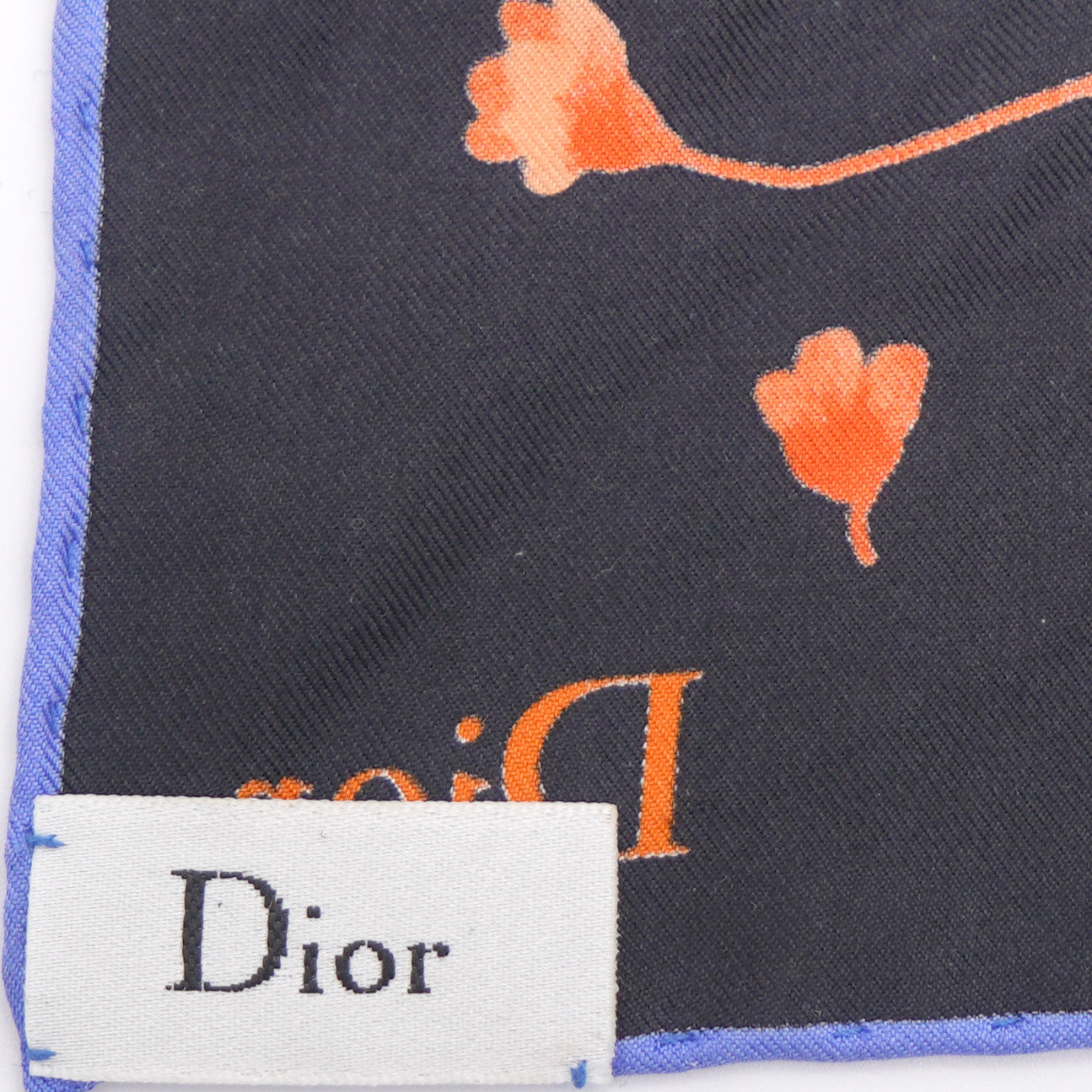 Dior Silk Black Floral Scarf 45cm * 45cm