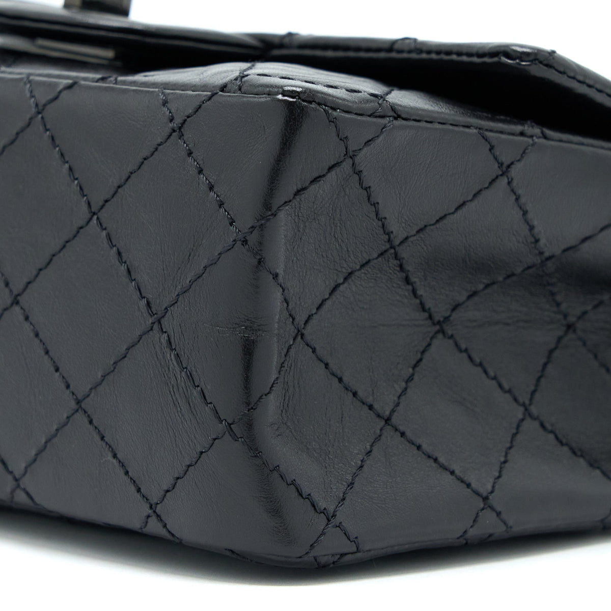 Chanel Mini 2.55 Reissue Aged Calfskin So Black With Black Hardware (Microchip)