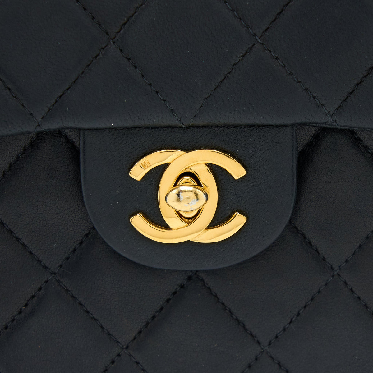 Chanel Vintage Square Flap Bag Lambskin Black GHW