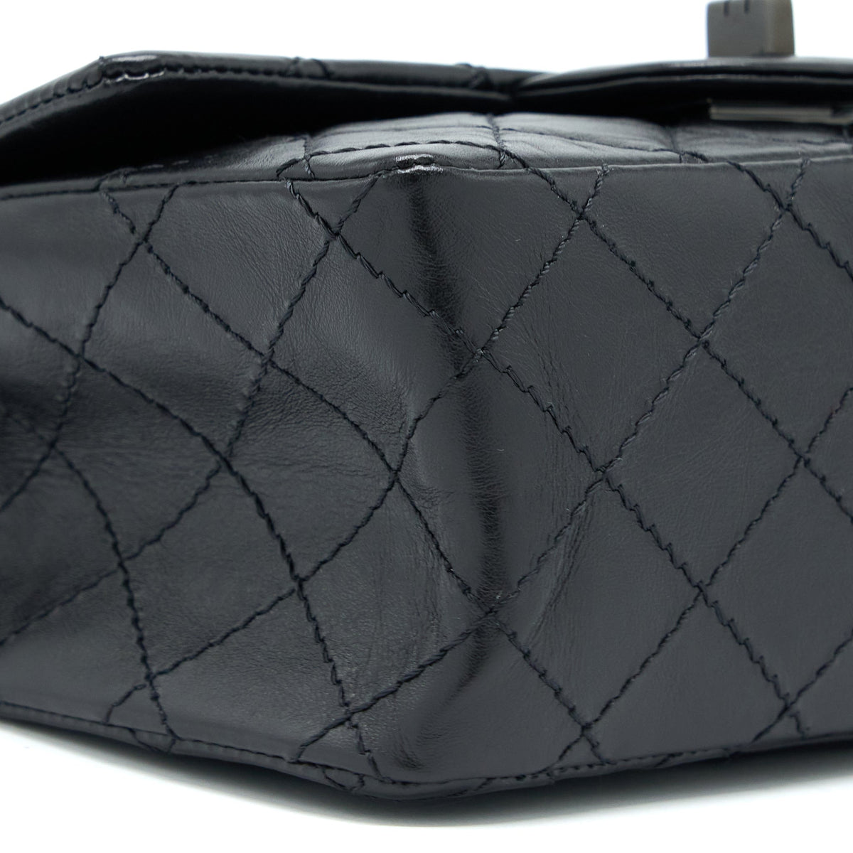 Chanel Mini 2.55 Reissue Aged Calfskin So Black With Black Hardware (Microchip)