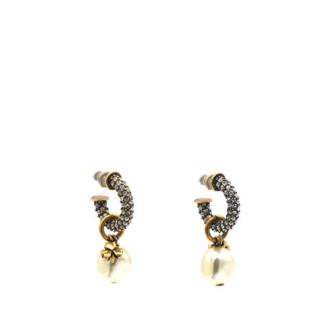 Dior Pearl Gold Tribales Earrings with crystals embellished