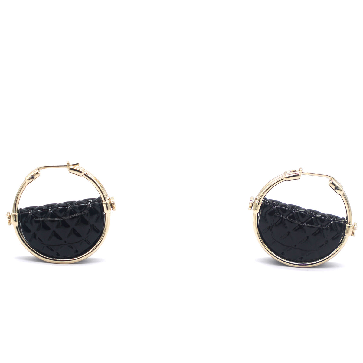 Chanel Quilted Flap Hoop Earrings
