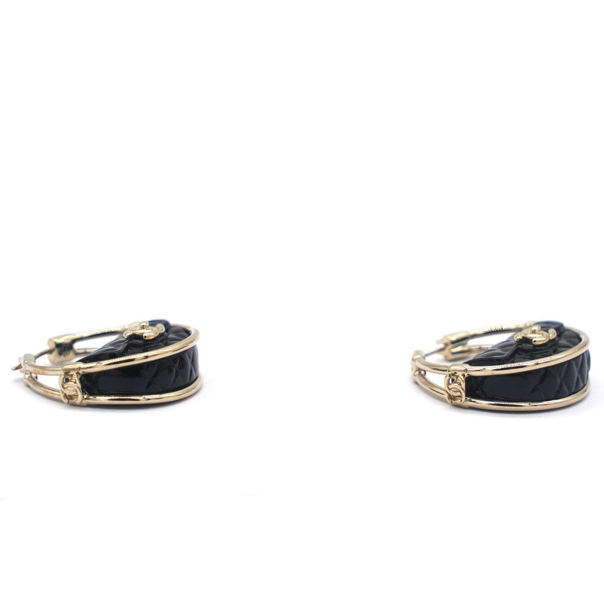 Chanel Quilted Flap Hoop Earrings