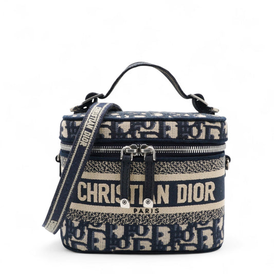 Oblique Diortravel Vanity Case Blue
