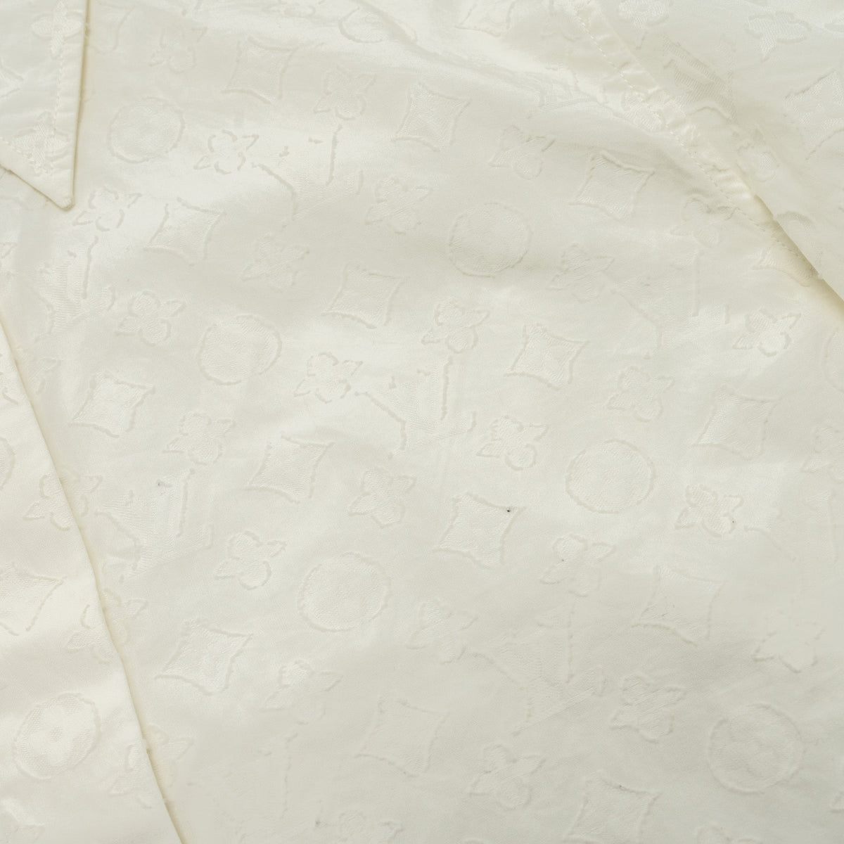 Louis Vuitton Size 40 3D Monogram Long Sleeve Blouse Shirt Cotton White