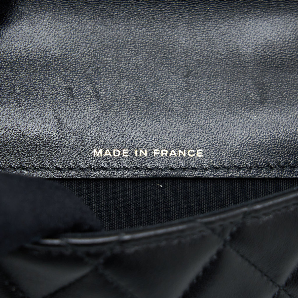 Chanel Top Handle Mini Flap Card Holder Lambskin Black GHW