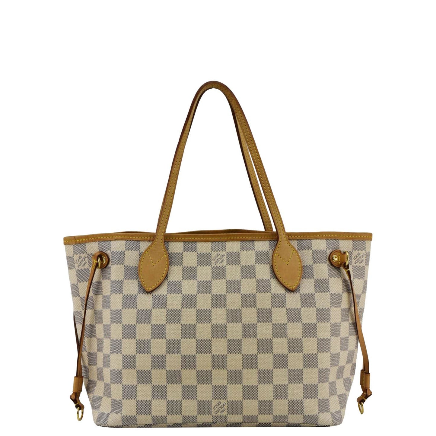 LOUIS VUITTON Neverfull PM Damier Azur Tote Bag White