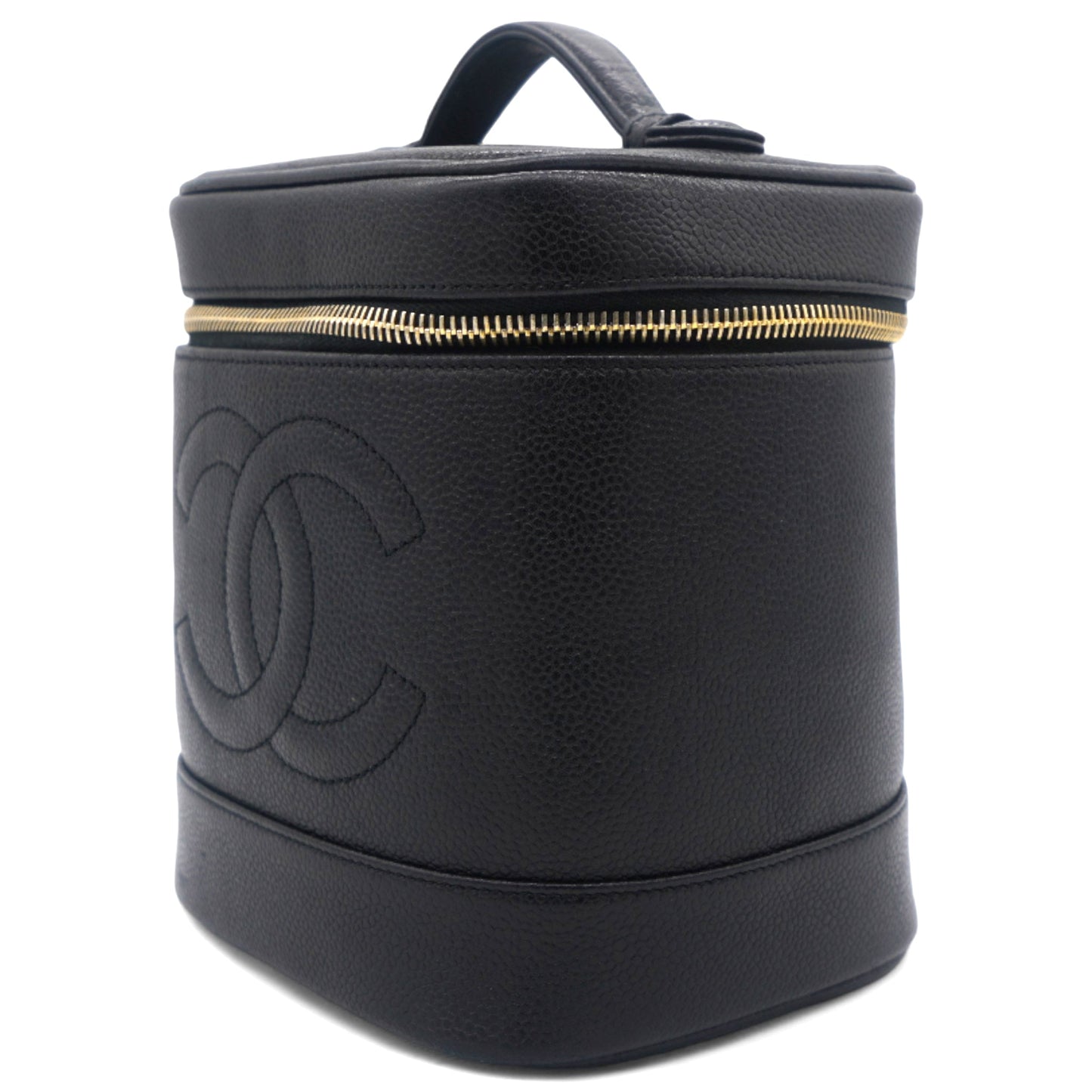 Chanel Caviar Vanity Cosmetic Case Black