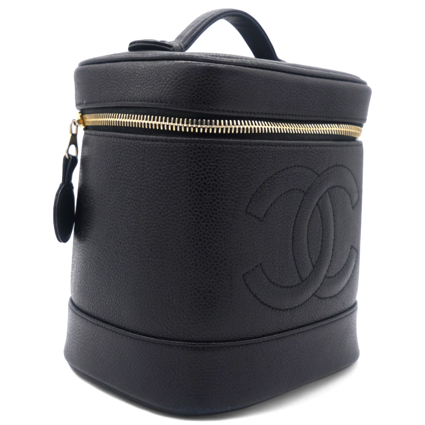 Chanel Caviar Vanity Cosmetic Case Black