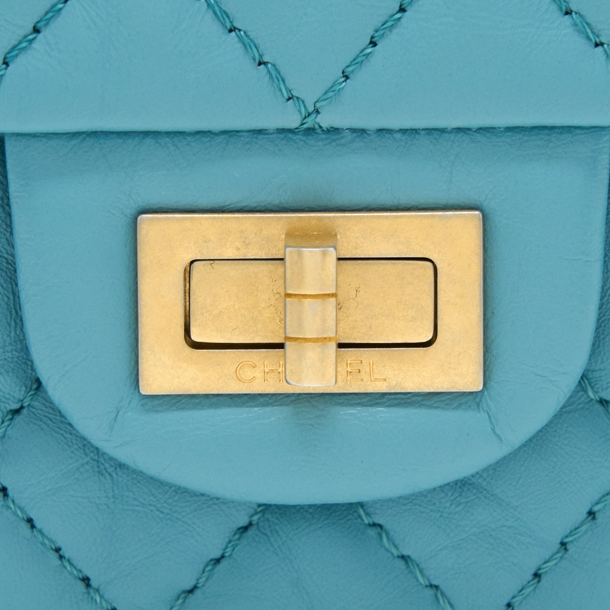 Chanel Mini 2.55 Reissue Flap Bag Aged Calfskin Light Blue GHW
