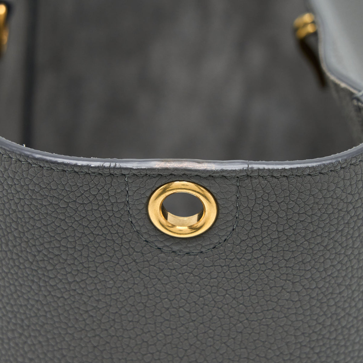 Celine Sangle Bucket Bag Grained Calfskin Grey GHW