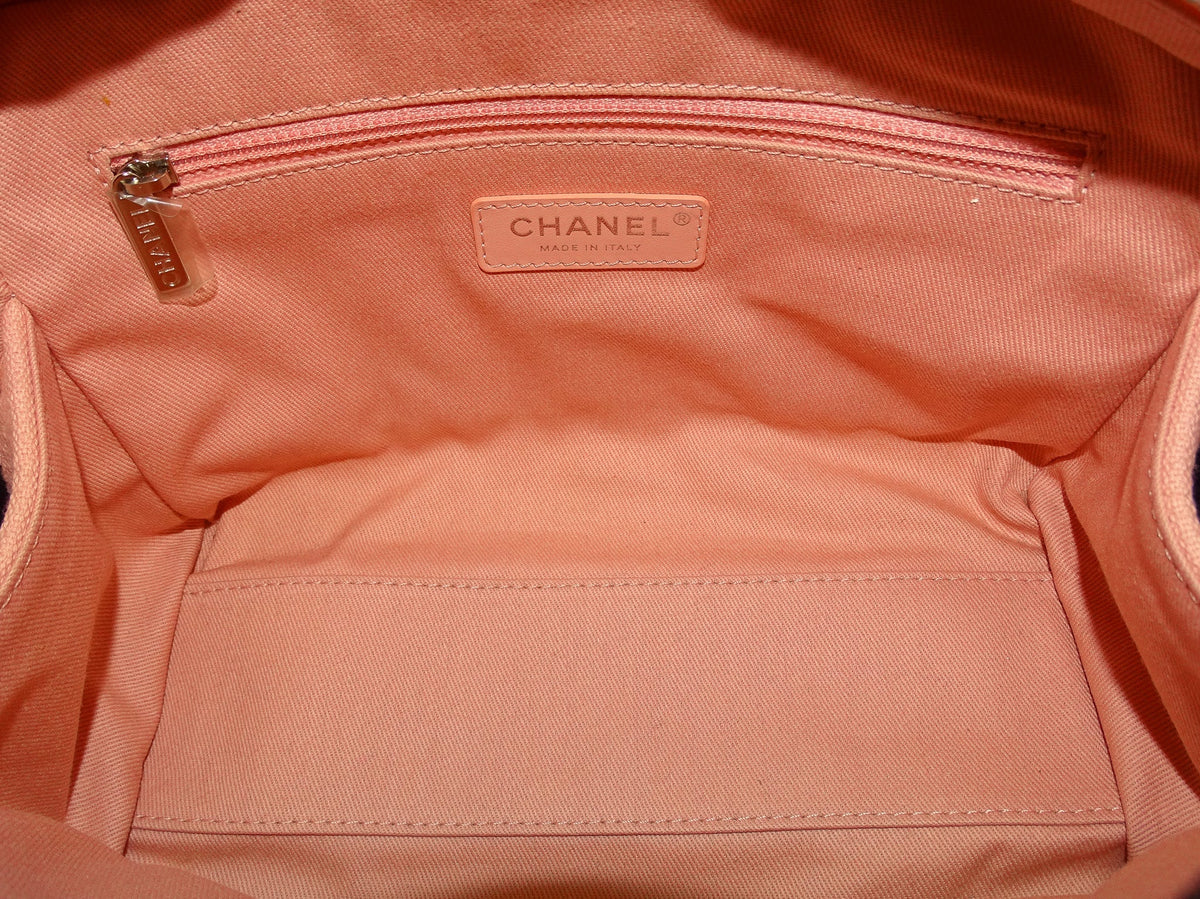 Chanel Pink Canvas and Leather Deauville Bowling Bag