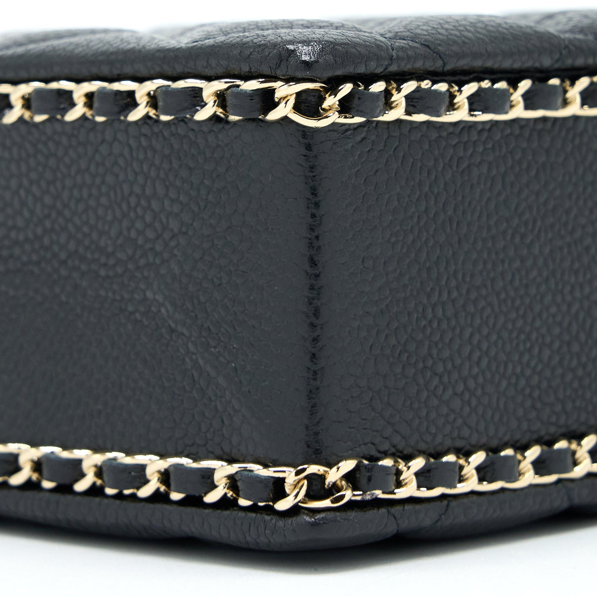 Chanel Vertical Evening Chain Bag Caviar Black LGHW (Microchip)