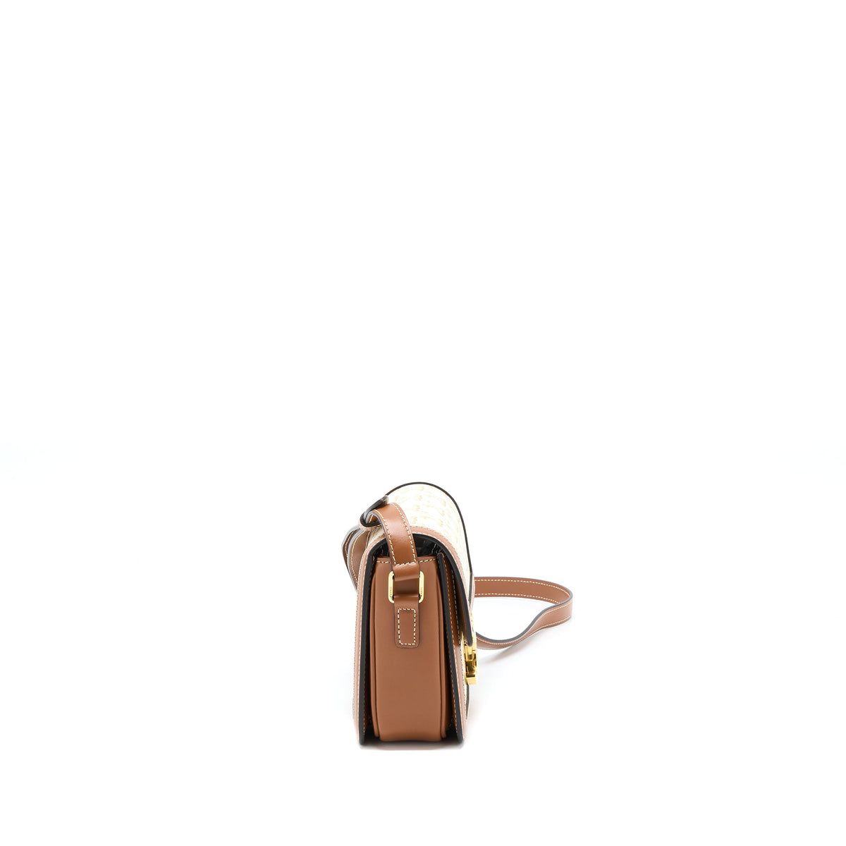 Celine Teen Triomphe Bag Triomphe Canvas/Calfskin White GHW