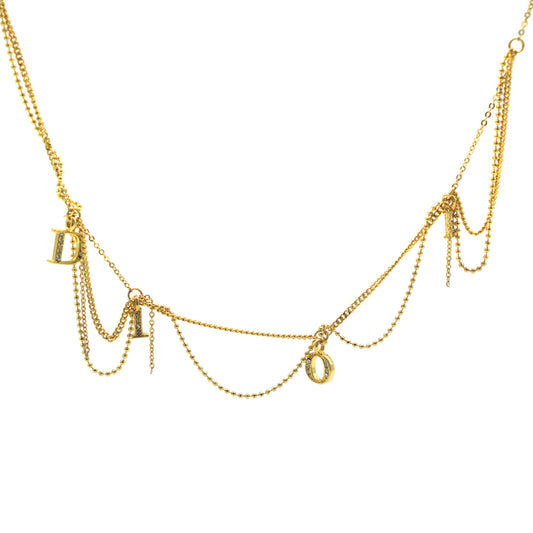 Dior Aged Gold D.I.O.R Layered Necklace