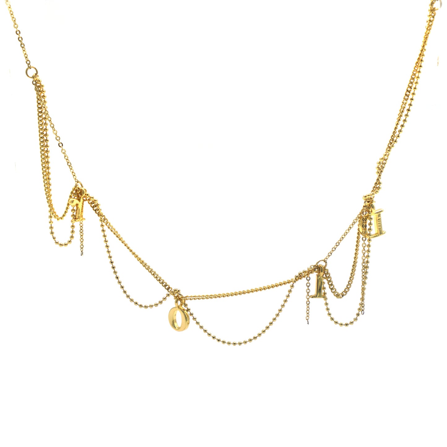 Dior Aged Gold D.I.O.R Layered Necklace