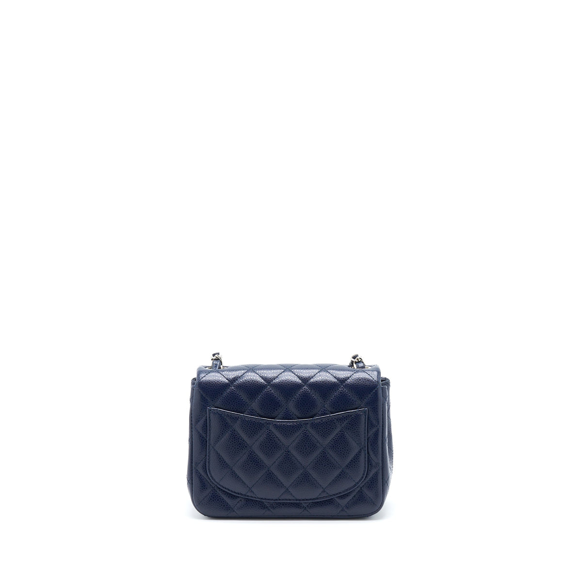 Chanel Mini Square Flap Bag Caviar Navy SHW