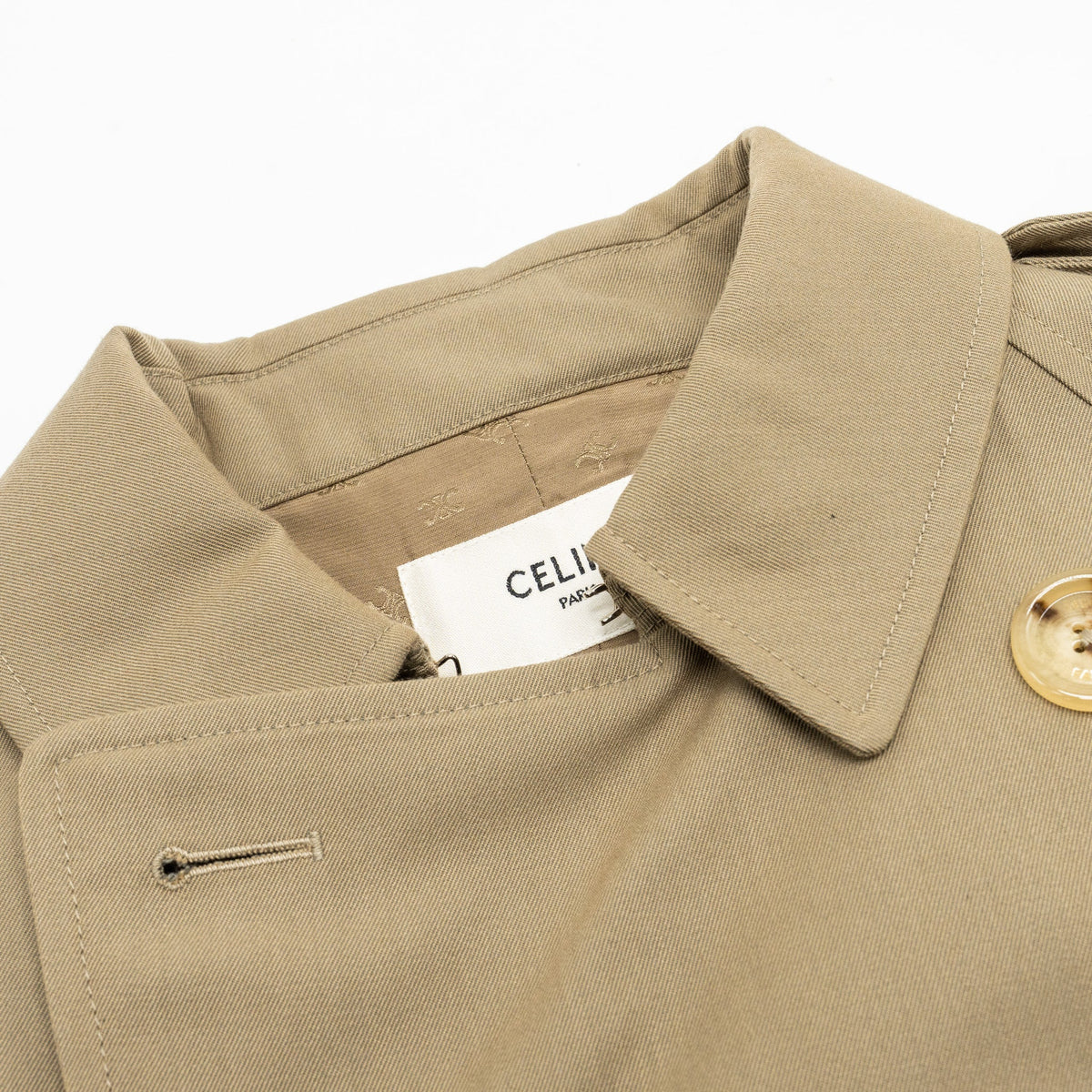 Celine size 42 Trench Coat Laine / Cotton beige