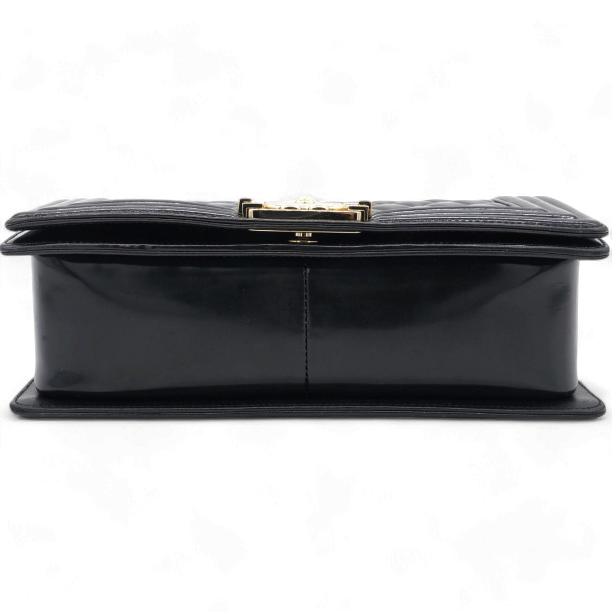 Chanel Patent Quilted Medium Boy Flap Black