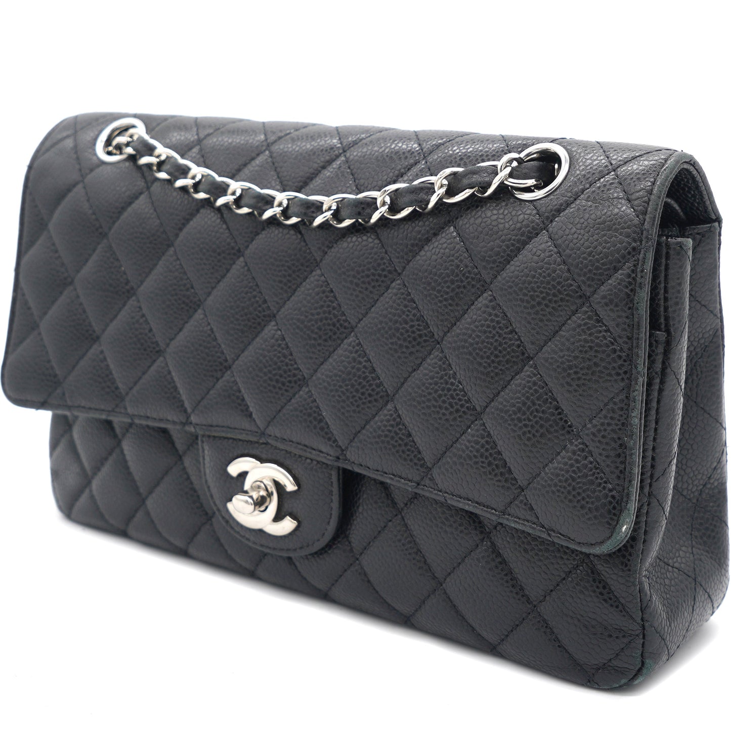 Chanel Caviar Quilted Medium Double Flap Black SHW