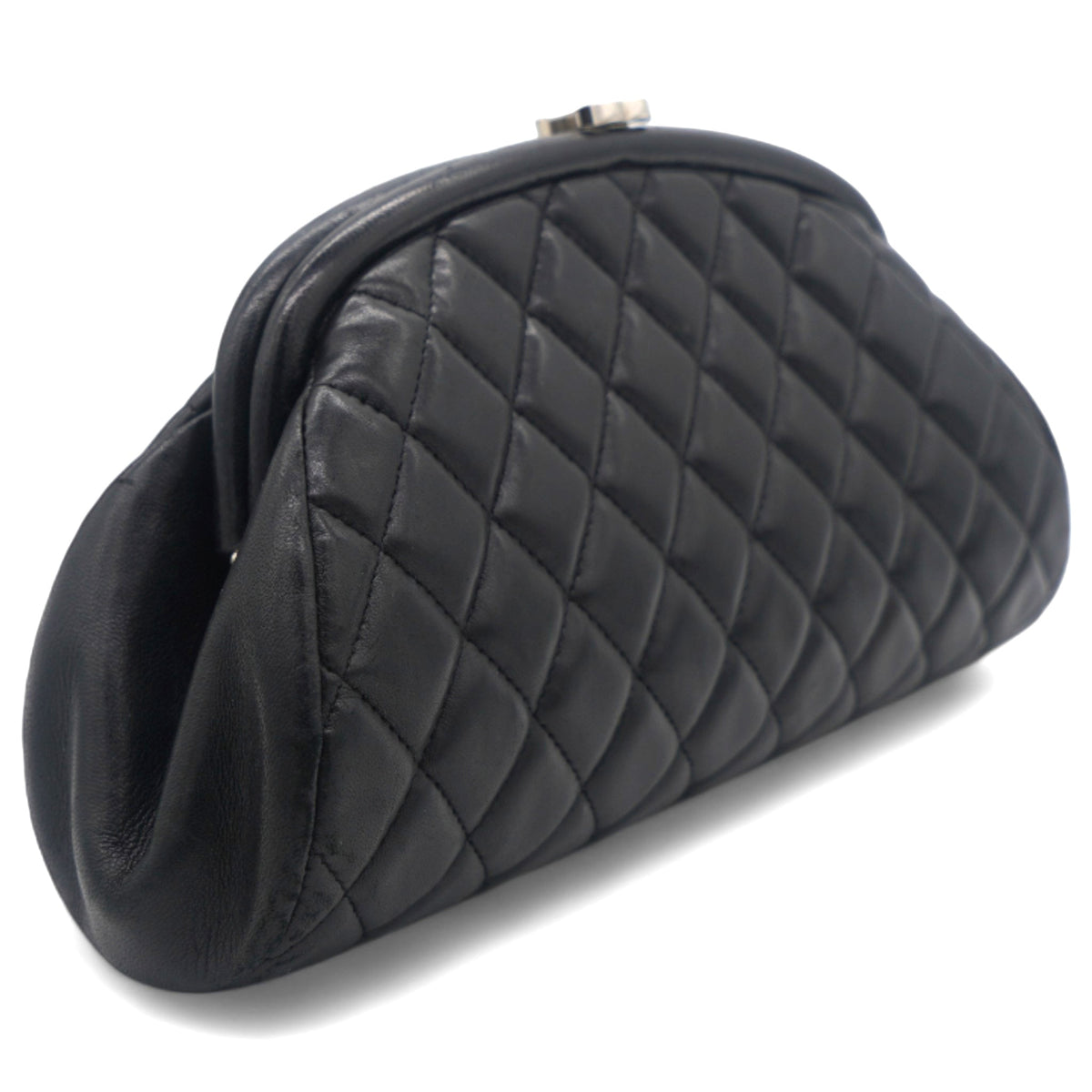 Chanel Lambskin Quilted Timeless Clutch Black