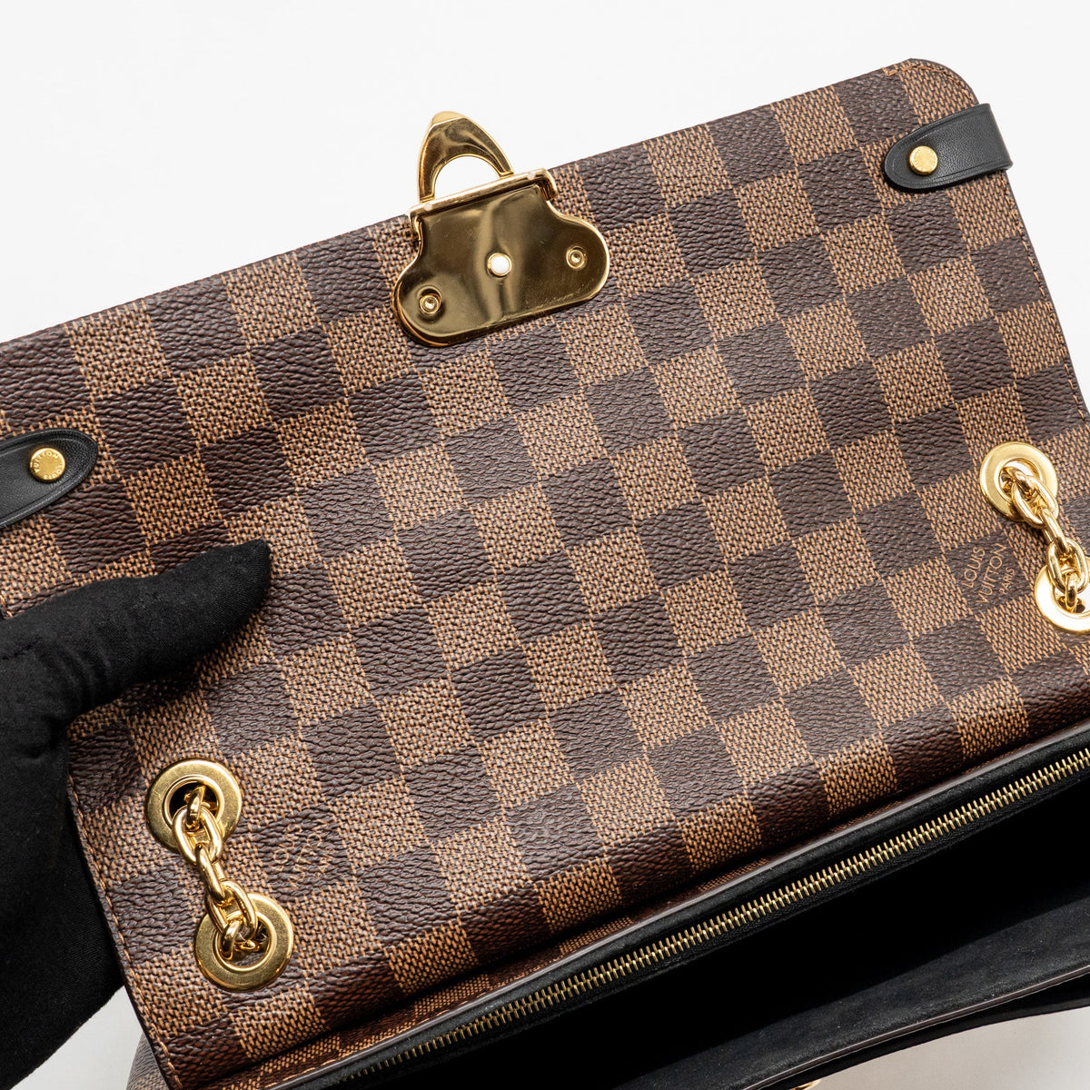 Louis Vuitton Vavin PM Damier Ebene Canvas Cream White GHW