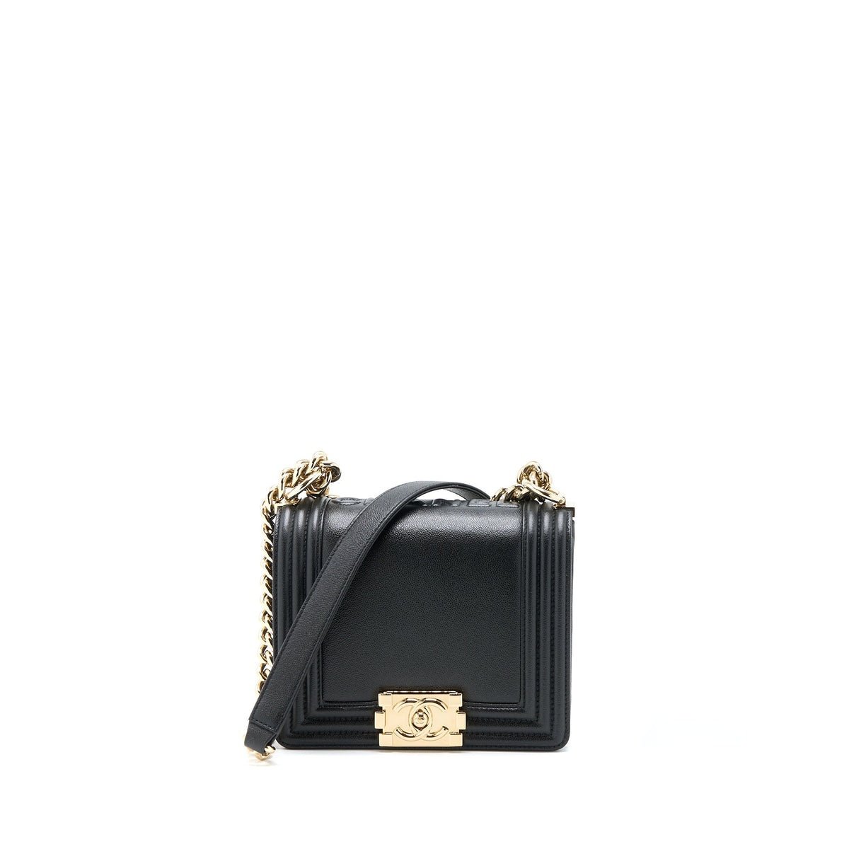 Chanel Mini Boy Bag Calfskin Black LGHW (Microchip)