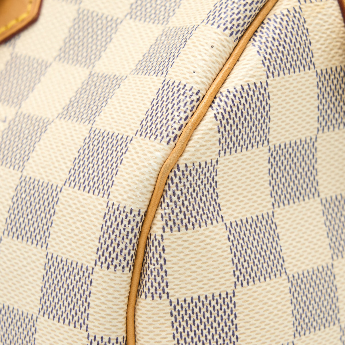 Louis Vuitton Speedy Bandouliere 30 Damier Azur GHW