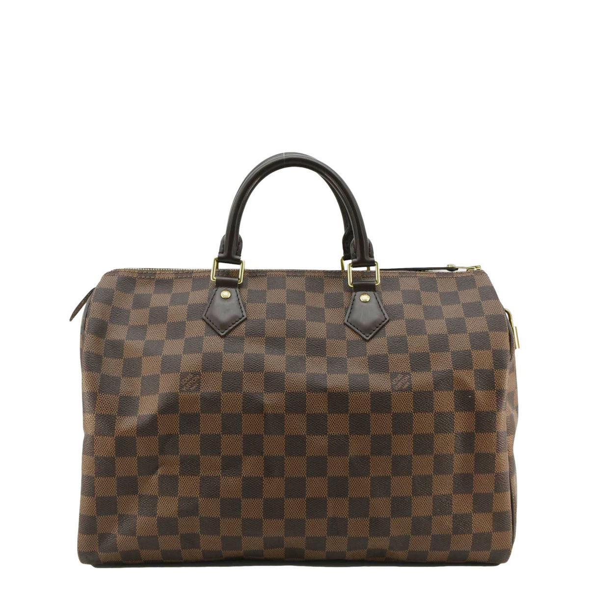 LOUIS VUITTON Speedy 35 Damier Ebene Satchel Bag Brown