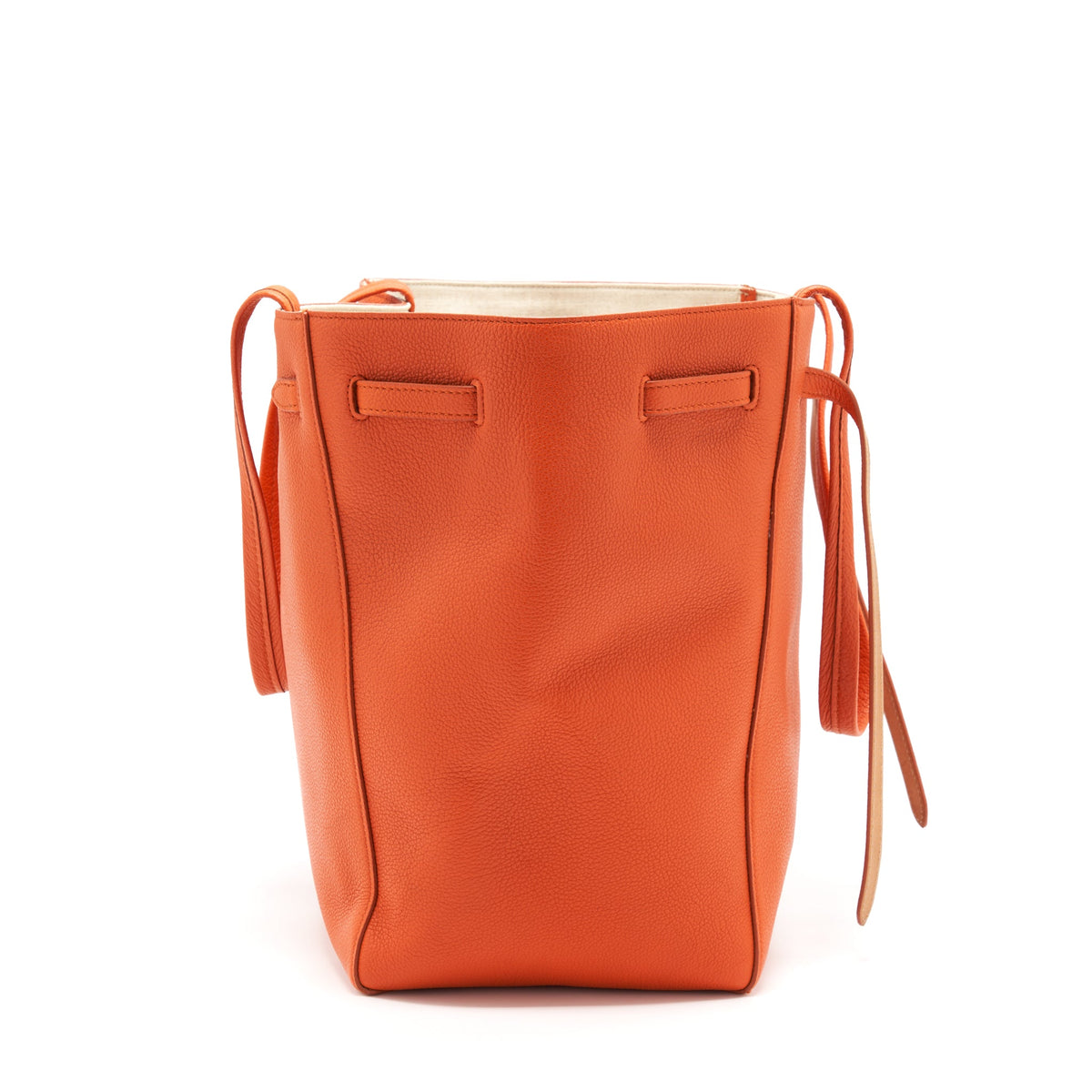 Celine Cabas Phantom In Soft Grained Calfskin Orange