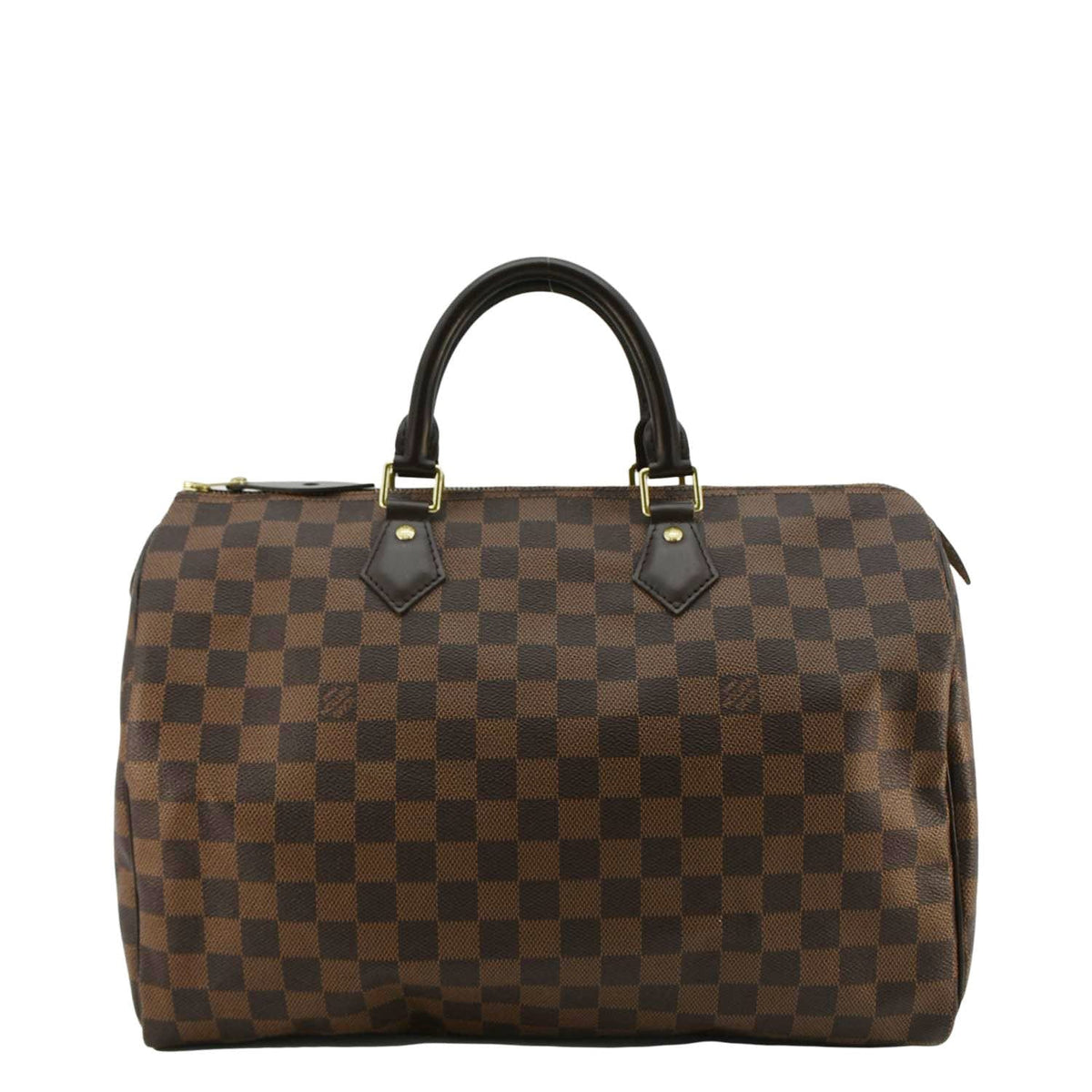 LOUIS VUITTON Speedy 35 Damier Ebene Satchel Bag Brown