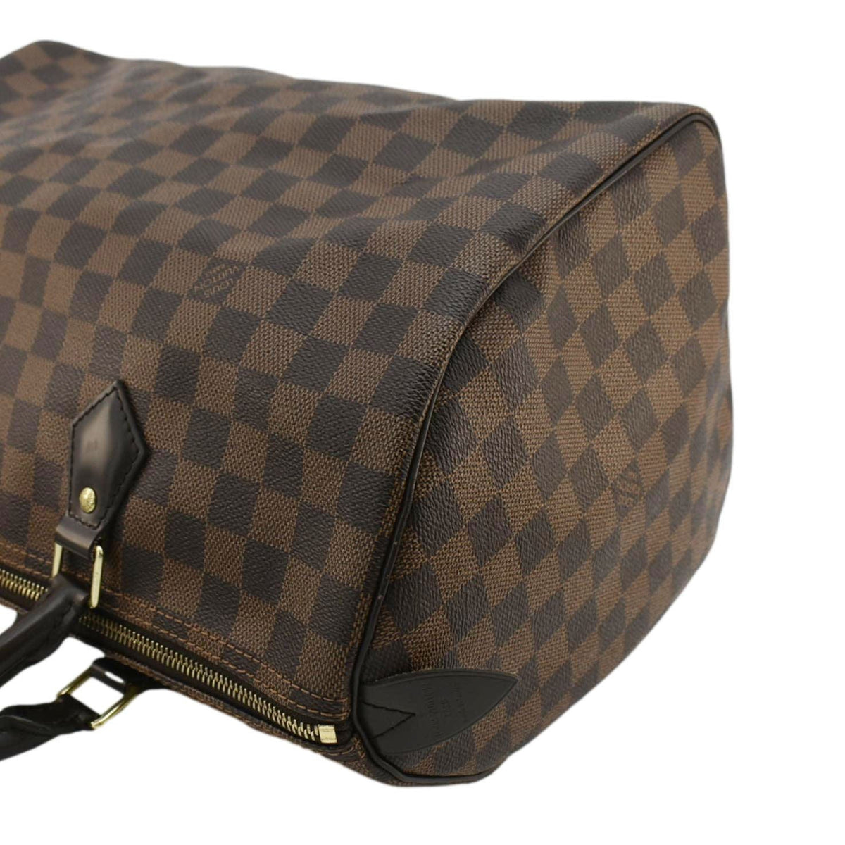 LOUIS VUITTON Speedy 35 Damier Ebene Satchel Bag Brown