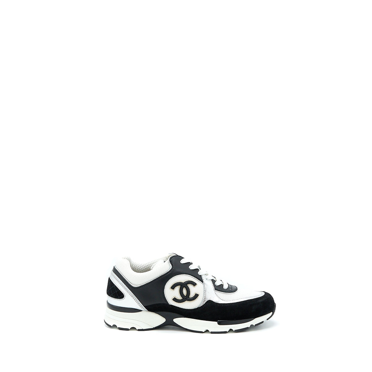 Chanel Size 39 Trainers Suede Black/White/Silver